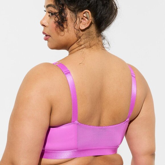 ❤️NWT VINTAGE TORRID BRA - FAUX VEGAN LEATHER / PLEATHER WIRELESS BRALETTE PLUS - Picture 2 of 14